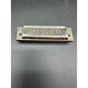 Vintage Hohner Piccolo Harmonica Germany Metal Mouth Harp 10 Hole Instrument